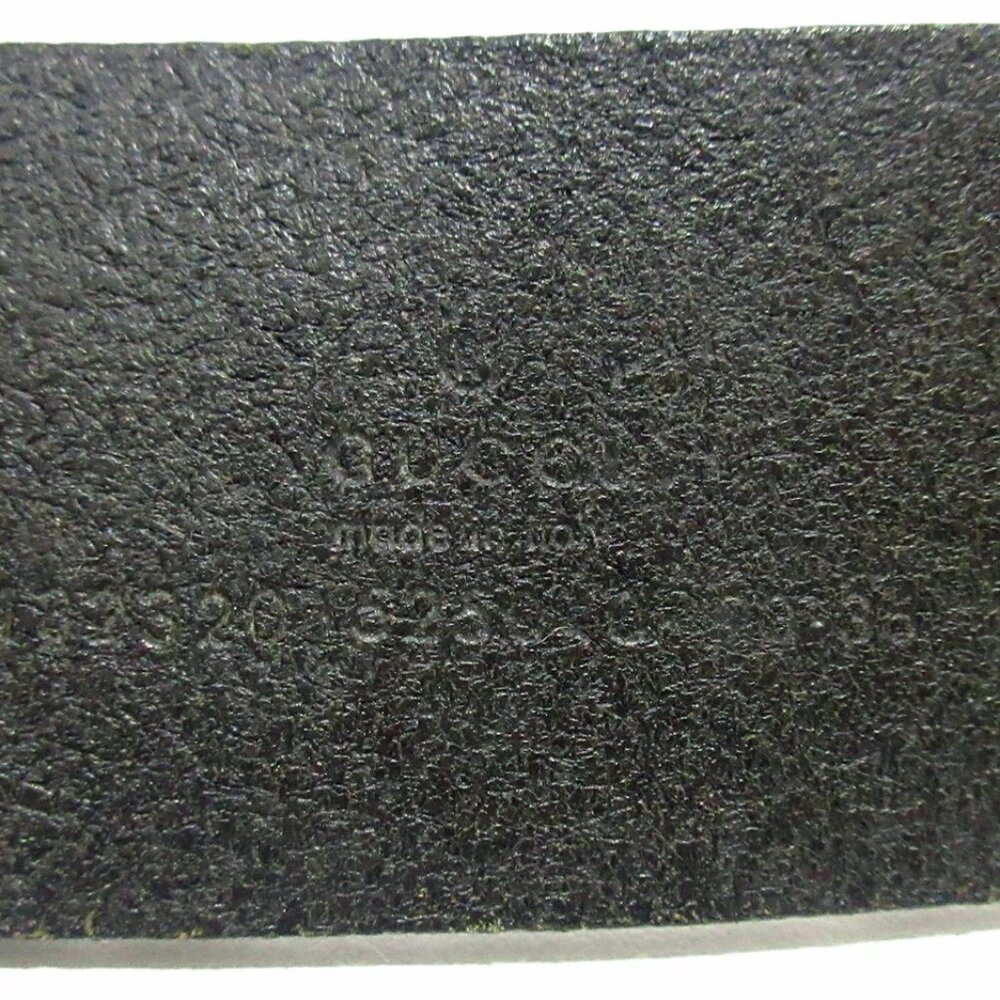 GUCCI Guccissima Black Silver Leather Hardware Belt 271-030525 - Picture 6 of 7
